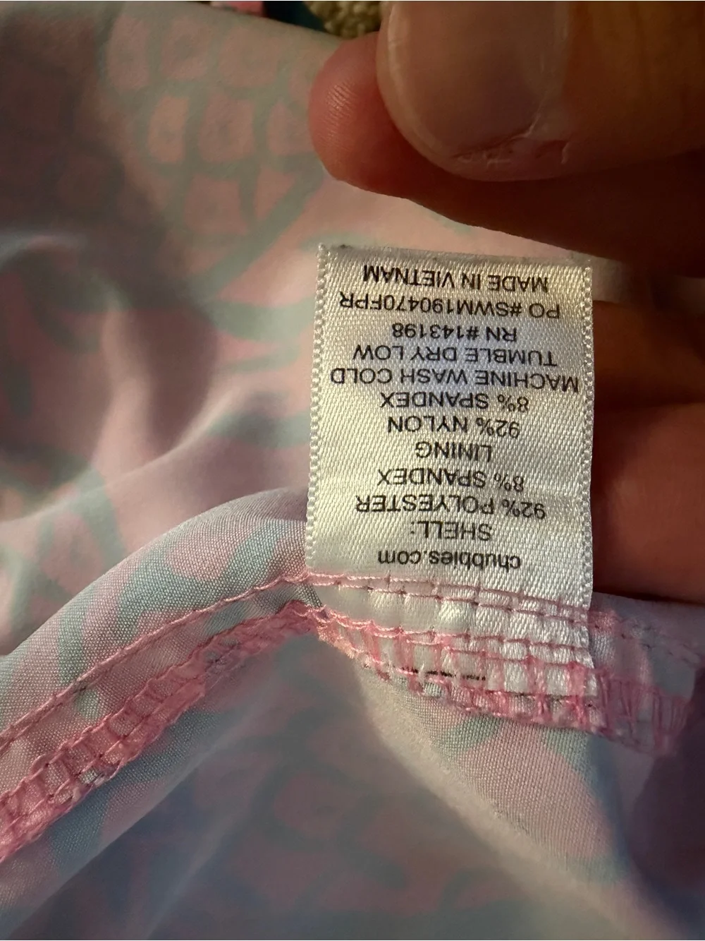 Chubbies pink and blue swim suit
